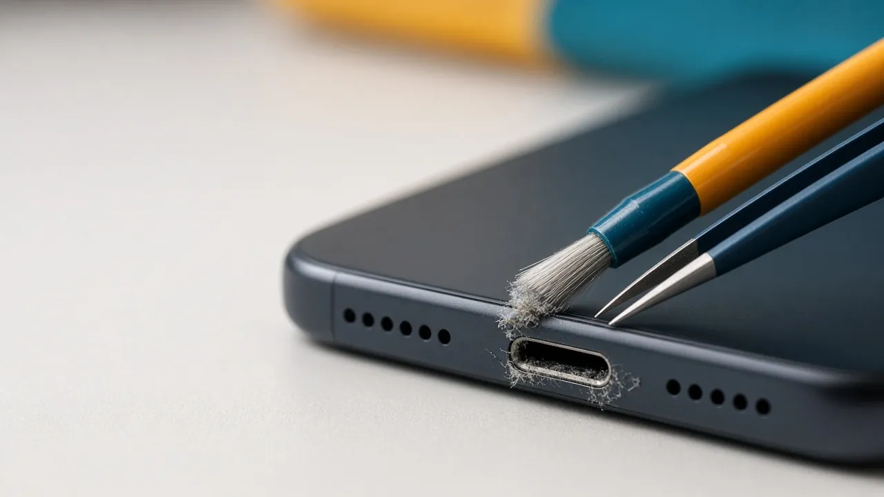 Illustration (AI-generated): Charging port repair
